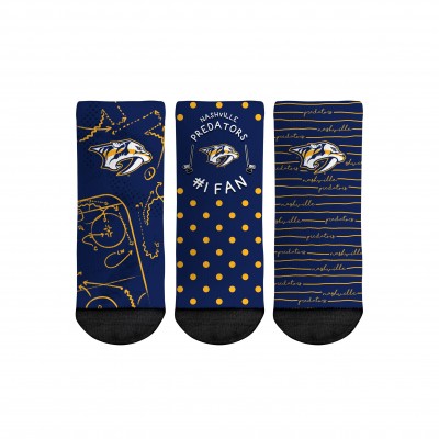 Носки Три пары носков Nashville Predators Rock Em Toddler #1 Fan