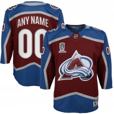 Colorado Avalanche Youth Home 2022 Stanley Cup Champions Premier Custom Jersey - Burgundy