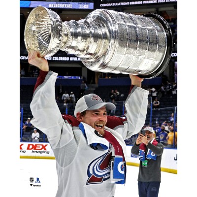 Unsigned Colorado Avalanche Artturi Lehkonen Fanatics Authentic 2022 Stanley Cup Champions Raising Cup Photograph