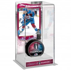 Кейс для шайбы Colorado Avalanche Nathan MacKinnon Fanatics Authentic 2022 Stanley Cup Champions Logo Deluxe Tall