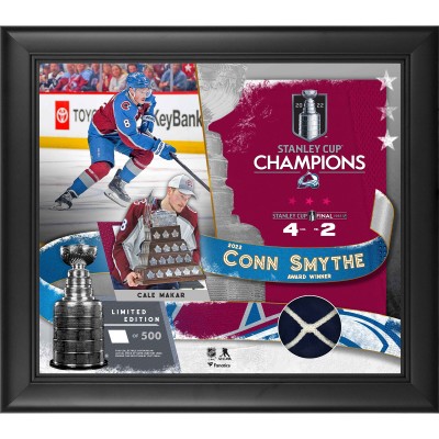 Colorado Avalanche Cale Makar Fanatics Authentic 2022 Stanley Cup Champions Framed 15 x 17 Conn Smythe Collage with a Piece of Game-Used Net from the 2022 Stanley Cup Final - Limited Edition of 500