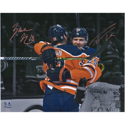 Multi-Signed Edmonton Oilers Zach Hyman & Leon Draisaitl Fanatics Authentic 16 x 20 Photograph - Signed in Orange