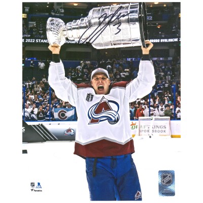 Autographed Colorado Avalanche Jack Johnson Fanatics Authentic 2022 Stanley Cup Champions 8 x 10 Raising Cup Photograph