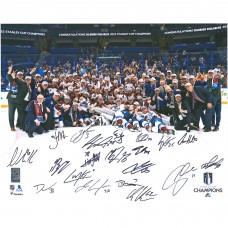 Autographed Colorado Avalanche Fanatics Authentic 2022 Stanley Cup Champions 16 x 20 Team Photograph with Multiple Signatures