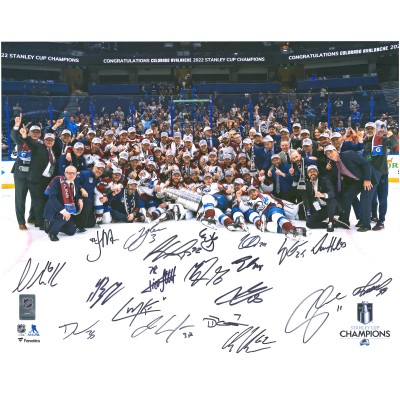 Autographed Colorado Avalanche Fanatics Authentic 2022 Stanley Cup Champions 16 x 20 Team Photograph with Multiple Signatures