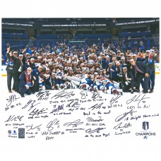 Multi-Signed Colorado Avalanche Fanatics Authentic 2022 Stanley Cup Champions 16 x 20 Team Photograph with Multiple Signatures and Inscriptions - Limited Edition of 99