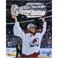 Autographed Colorado Avalanche Andre Burakovsky Fanatics Authentic 2022 Stanley Cup Champions 16 x 20 Raising Cup Photograph with 2022 SC Champs Inscription