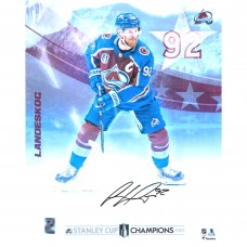 Autographed Colorado Avalanche Gabriel Landeskog Fanatics Authentic 2022 Stanley Cup Champions 16 x 20 Mountain Panel Photograph