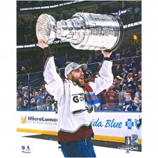 Autographed Colorado Avalanche Devon Toews Fanatics Authentic 2022 Stanley Cup Champions 16 x 20 Raising Cup Photograph with 2022 SC Champs Inscription