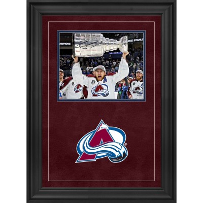 Autographed Colorado Avalanche Nathan MacKinnon Fanatics Authentic Deluxe Framed 2022 Stanley Cup Champions 8 x 10 Raising Cup Photograph