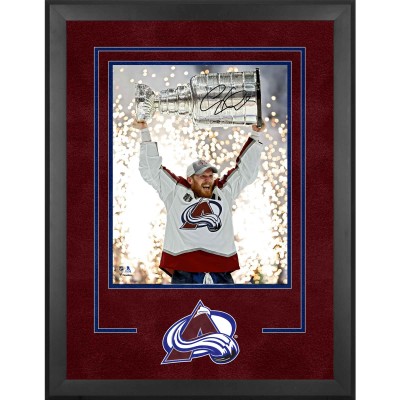 Autographed Colorado Avalanche Gabriel Landeskog Fanatics Authentic Deluxe Framed 2022 Stanley Cup Champions 16 x 20 Raising Cup Photograph