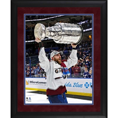 Autographed Colorado Avalanche Devon Toews Fanatics Authentic Framed 2022 Stanley Cup Champions 16 x 20 Raising Cup Photograph