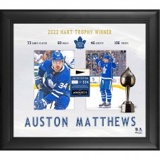 Toronto Maple Leafs Auston Matthews Fanatics Authentic Framed 15 x 17 2022 Hart Trophy Winner with a Piece of Game-Used Puck - Limited Edition of 534