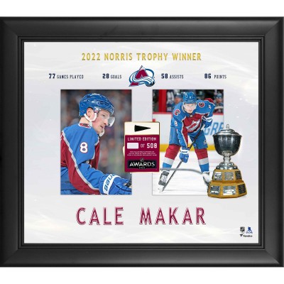 Colorado Avalanche Cale Makar Fanatics Authentic Framed 15 x 17 2022 Norris Trophy Winner with a Piece of Game-Used Puck - Limited Edition of 508