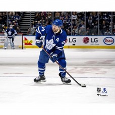 Unsigned Toronto Maple Leafs Morgan Rielly Fanatics Authentic Scores in Game Seven of the First Round of the 2022 Stanley Cup Playoffs Photograph