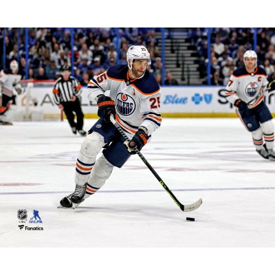Unsigned Edmonton Oilers Darnell Nurse Fanatics Authentic Skates Up Ice with Puck Photograph