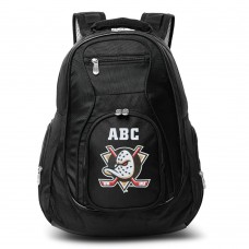 Anaheim Ducks MOJO Black Personalized Premium Laptop Backpack