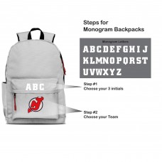 New Jersey Devils MOJO Personalized Campus Laptop Backpack - Gray