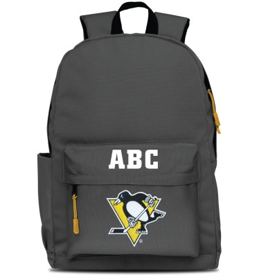 Pittsburgh Penguins MOJO Personalized Campus Laptop Backpack - Gray