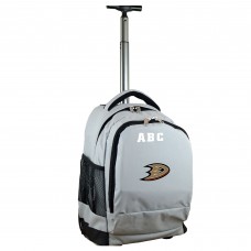 Anaheim Ducks MOJO 19 Personalized Premium Wheeled Backpack - Gray
