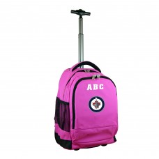Winnipeg Jets MOJO 19 Personalized Premium Wheeled Backpack - Pink