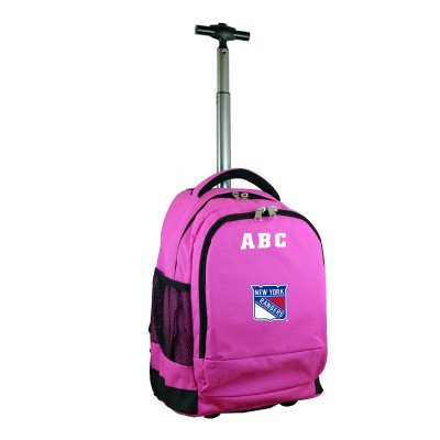 Именной рюкзак на колесах New York Rangers MOJO 19 Premium - Pink