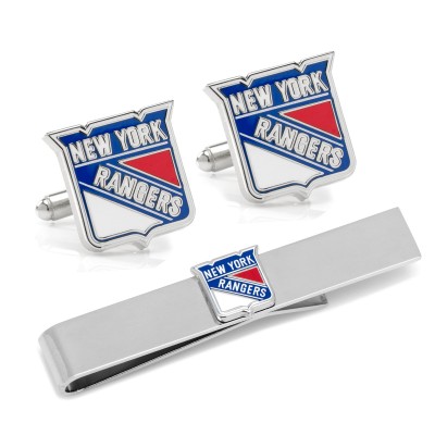 Запонки и прищепка для галстука New York Rangers 