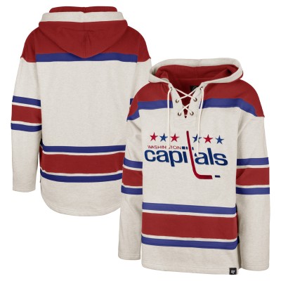 Washington Capitals 47 Oatmeal Rockaway Lace-Up Pullover Hoodie