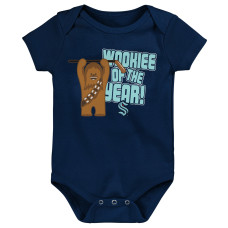 Малышам Seattle Kraken Deep Sea Blue Star Wars Wookie of the Year Bodysuit