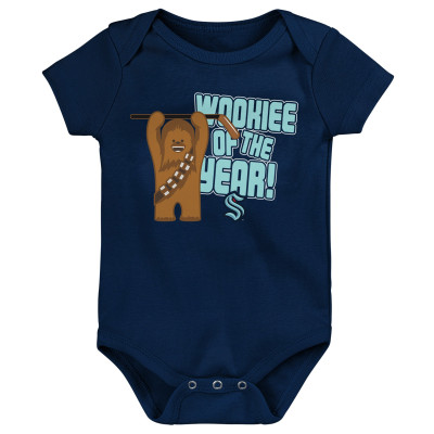 Малышам Seattle Kraken Deep Sea Blue Star Wars Wookie of the Year Bodysuit