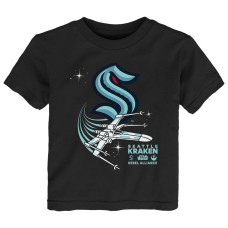 Toddler Seattle Kraken Black Star Wars Rebel Alliance T-Shirt