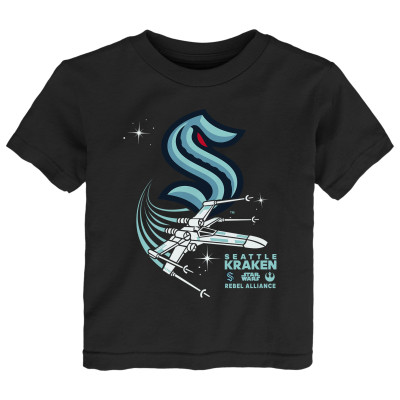 Toddler Seattle Kraken Black Star Wars Rebel Alliance T-Shirt