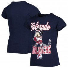 Colorado Avalanche Girls Youth Mickey Mouse Go Team Go T-Shirt - Navy