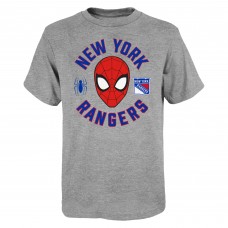 Футболка New York Rangers Youth Mighty Spidey Marvel - Heather Gray
