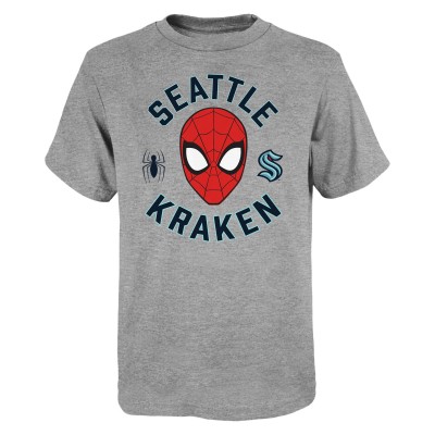 Футболка Seattle Kraken Youth Mighty Spidey Marvel - Heather Gray
