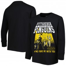 Pittsburgh Penguins Youth Star Wars The Force Long Sleeve T-Shirt - Black