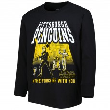 Pittsburgh Penguins Youth Star Wars The Force Long Sleeve T-Shirt - Black