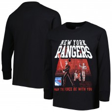 New York Rangers Youth Star Wars The Force Long Sleeve T-Shirt - Black