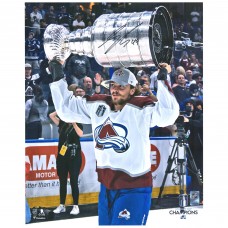Autographed Colorado Avalanche Samuel Girard Fanatics Authentic 16 x 20 2022 Stanley Cup Champions Raising Cup Photograph