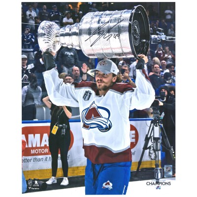 Autographed Colorado Avalanche Samuel Girard Fanatics Authentic 16 x 20 2022 Stanley Cup Champions Raising Cup Photograph