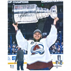 Autographed Colorado Avalanche Logan OConnor Fanatics Authentic 16 x 20 2022 Stanley Cup Champions Raising Cup Photograph
