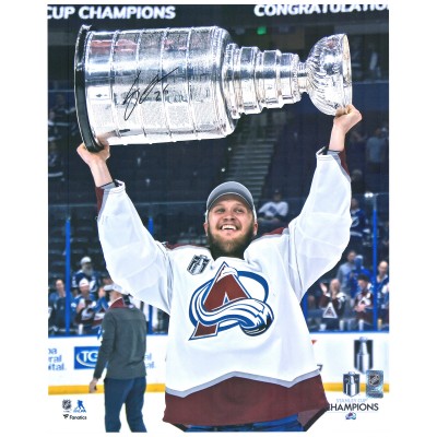 Autographed Colorado Avalanche Logan OConnor Fanatics Authentic 16 x 20 2022 Stanley Cup Champions Raising Cup Photograph