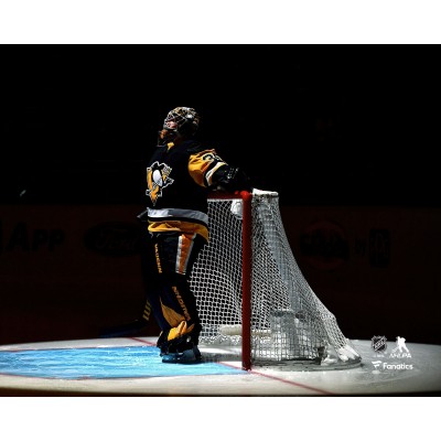 Unsigned Pittsburgh Penguins Tristan Jarry Fanatics Authentic Stands at Goal Photograph