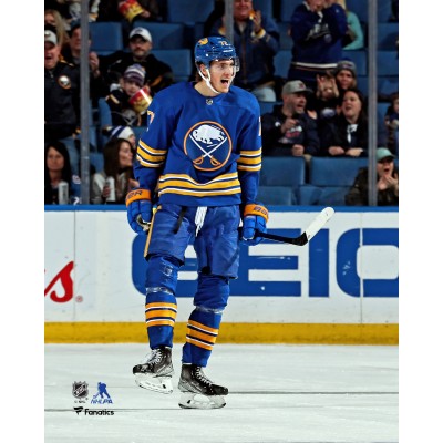 Unsigned Buffalo Sabres Tage Thompson Fanatics Authentic Celebrates Third Goal of the Game Photograph