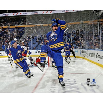 Unsigned Buffalo Sabres Alex Tuch Fanatics Authentic Celebrates a Third Period Goal Photograph