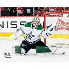 Unsigned Dallas Stars Jake Oettinger Fanatics Authentic Blocks Shot on Goal in Game 7 of the 2022 Stanley Cup Playoffs First Round Photograph