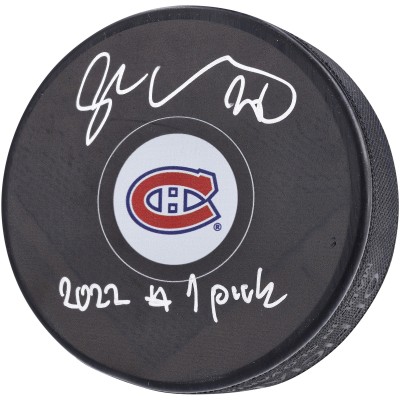 Шайба с автографом Juraj Slafkovsky Montreal Canadiens Fanatics Authentic Autographed with #1 Pick Inscription