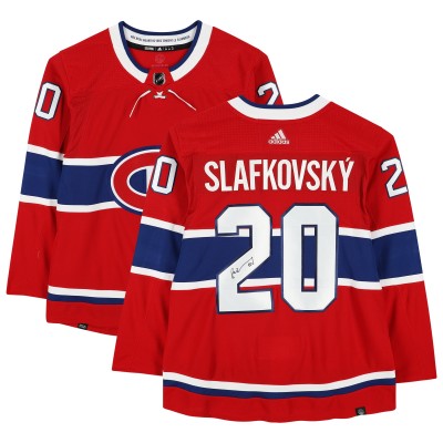 Autographed Montreal Canadiens Juraj Slafkovsky Fanatics Authentic Red Adidas Authentic Jersey