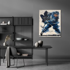 Auston Matthews Toronto Maple Leafs Autographed Fanatics Authentic 30 x 40 Stretched Hand Painted Original Canvas - Art by Eric Sevigny - Limited Edition 1 of 1