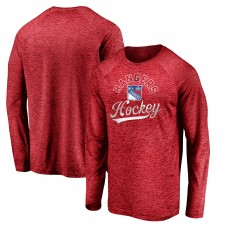 New York Rangers Fanatics Branded Shutout Raglan Long Sleeve T-Shirt - Red